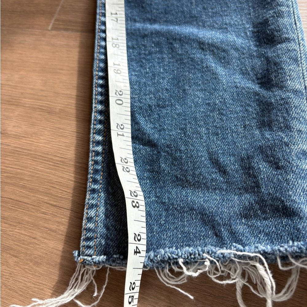Re/Done Raw Hem Crop Straight Leg Jean - Picture 7 of 7